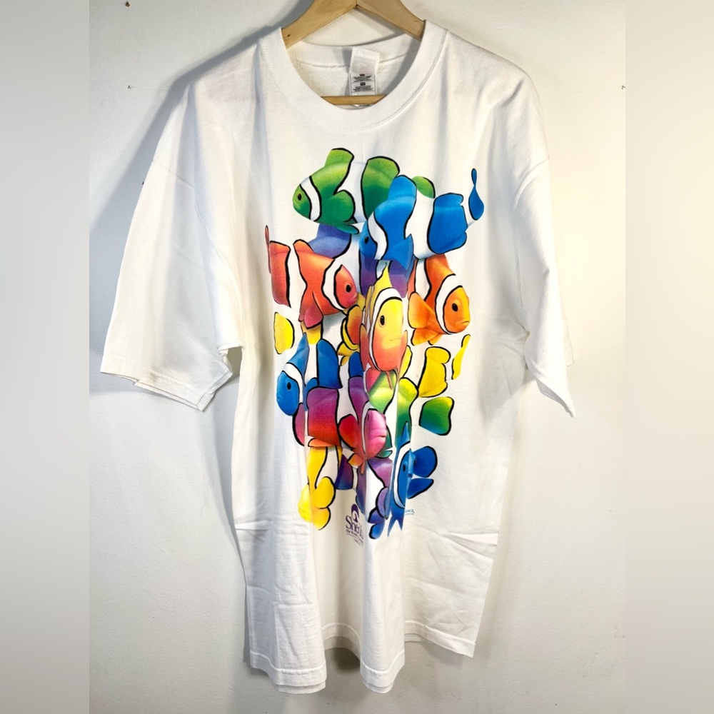 Vintage Clown Fish Shedd Aquarium Chicago T Shirt Size XL